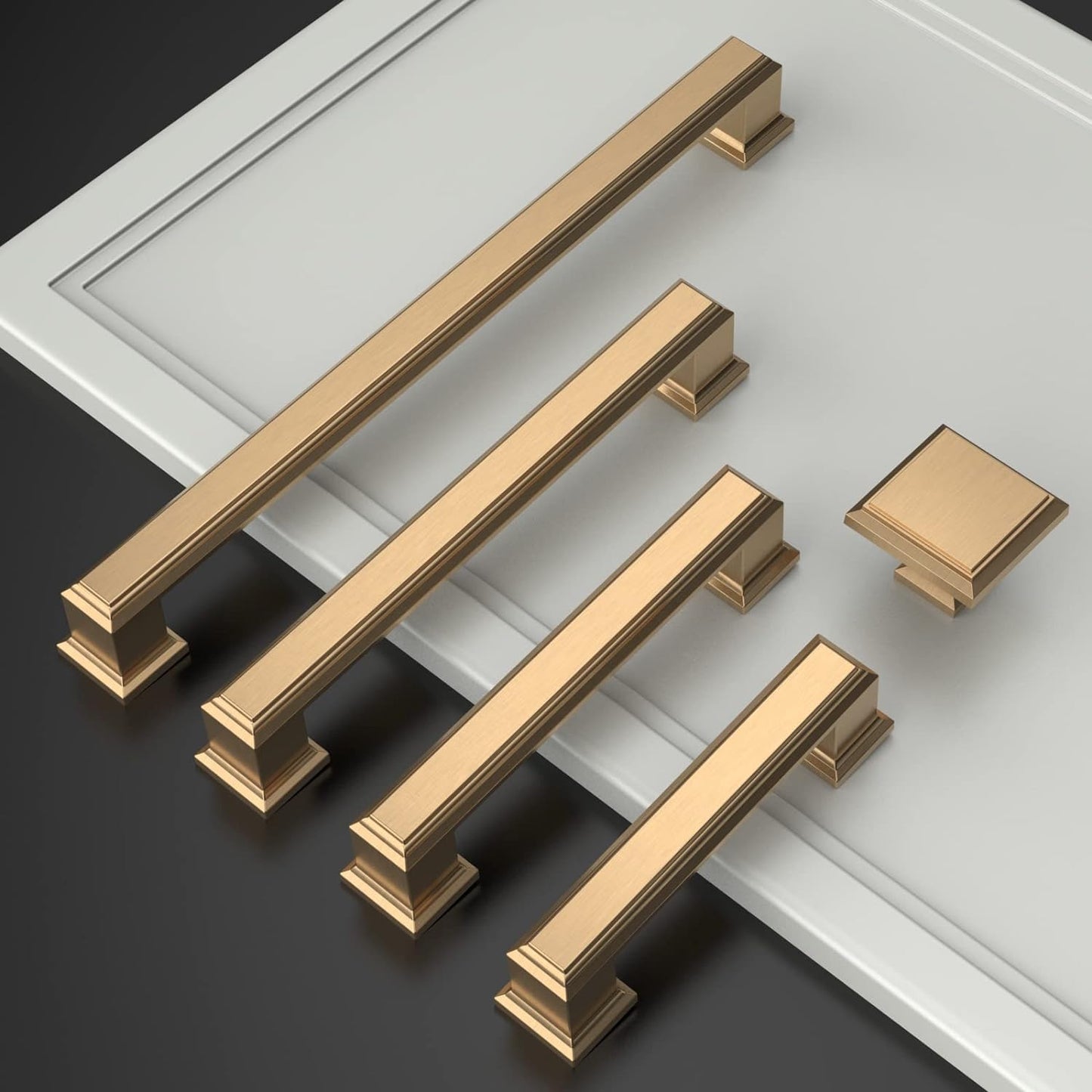 10 Pack Champagne Bronze Cabinet Pulls 7-1/2 Inch(192Mm) Hole Center Cabient Hardware Kitchen Cabinet Handles for Bathroom Drawer Pulls Dresser Pulls ZH0001