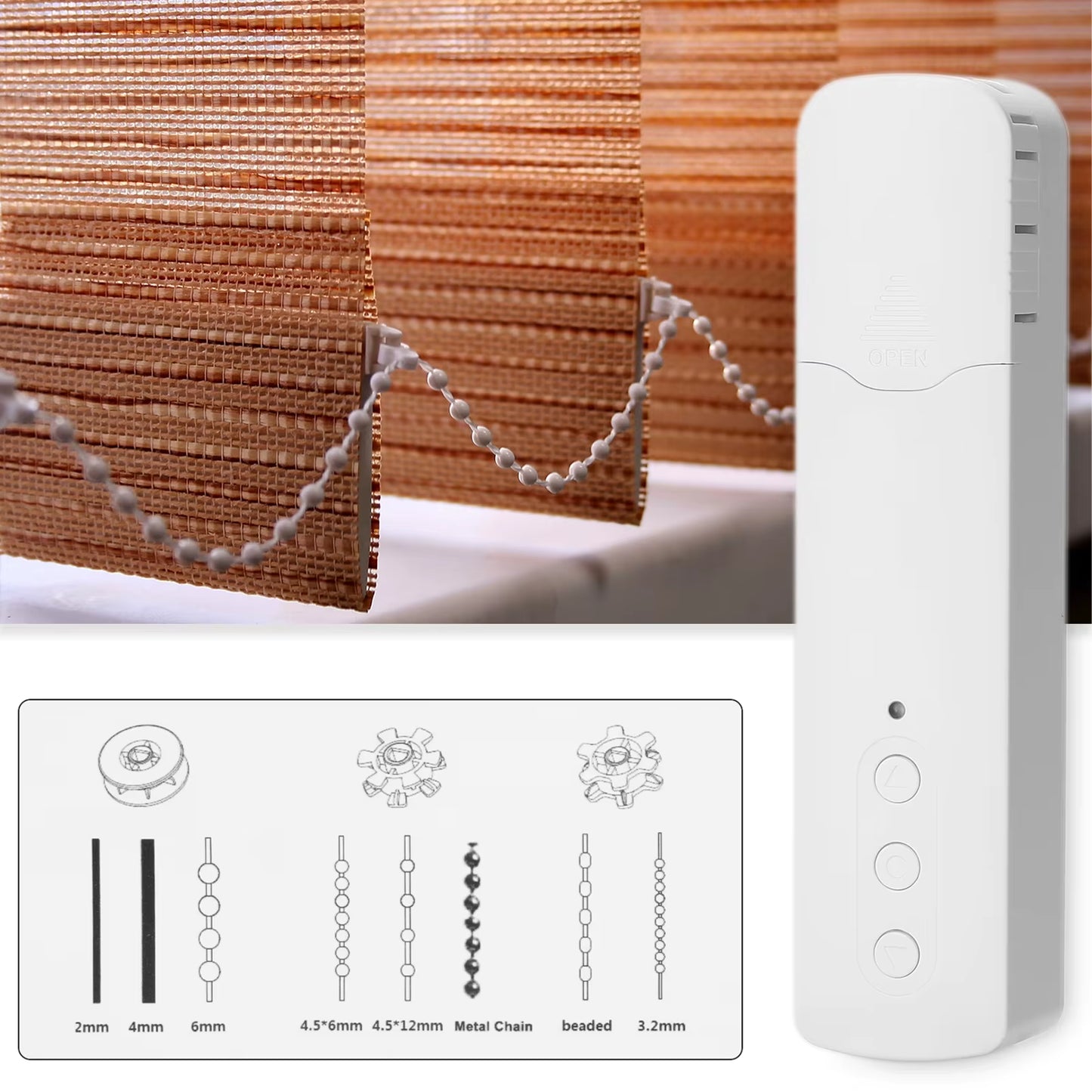 Tuya WIFI Smart Electric Curtain Motor Chain Roller Blinds Pull Bead Curtain Switch System for Alexa Google Home Voice Control