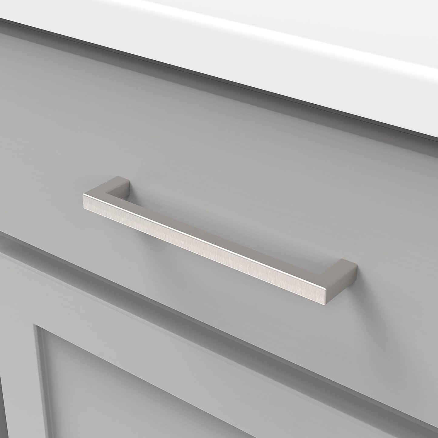 Solid Core Kitchen Cabinet Pulls, Luxury Cabinet Handles, Hardware for Doors & Dresser Drawers, 6-5/16 Inch (160Mm) Hole Center, Stainless Steel, Skylight Collection(Pack of 1)