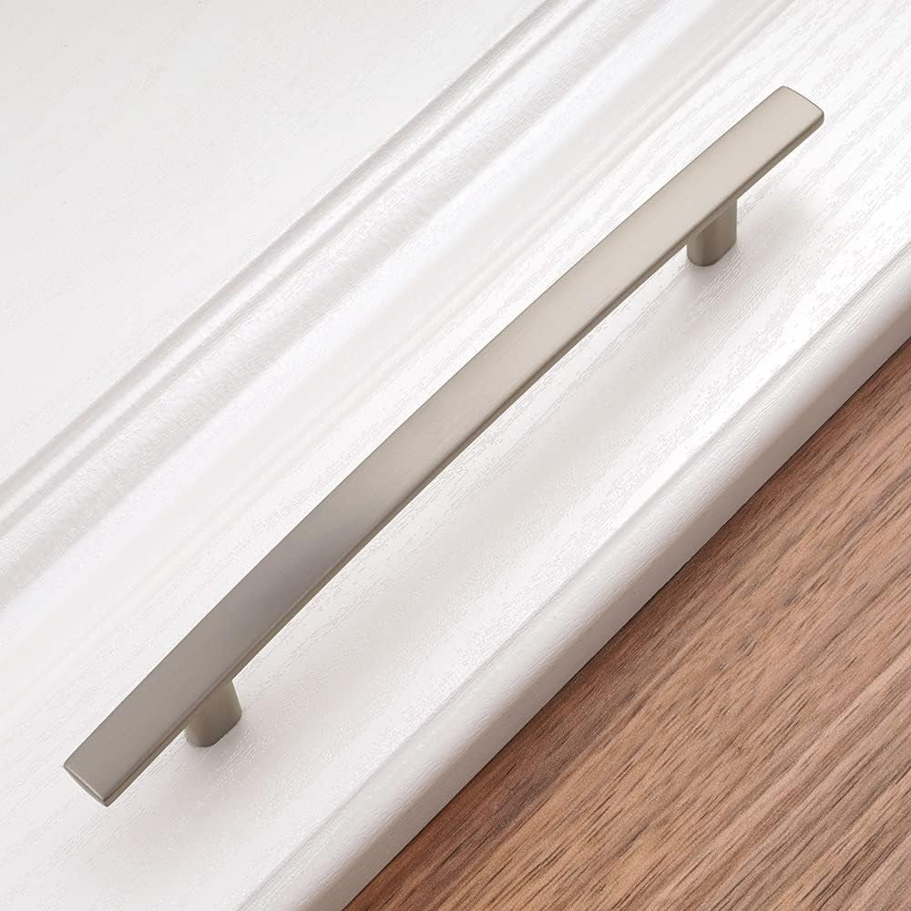 10 Pack 5 Inch Brushed Nickel Kitchen Cabinet Pulls Satin Silver Cabinet Handles Nickel Cabinet Hardware for Kitchen Cabinets 1961 Drawer Dresser Cupboard Bedroom