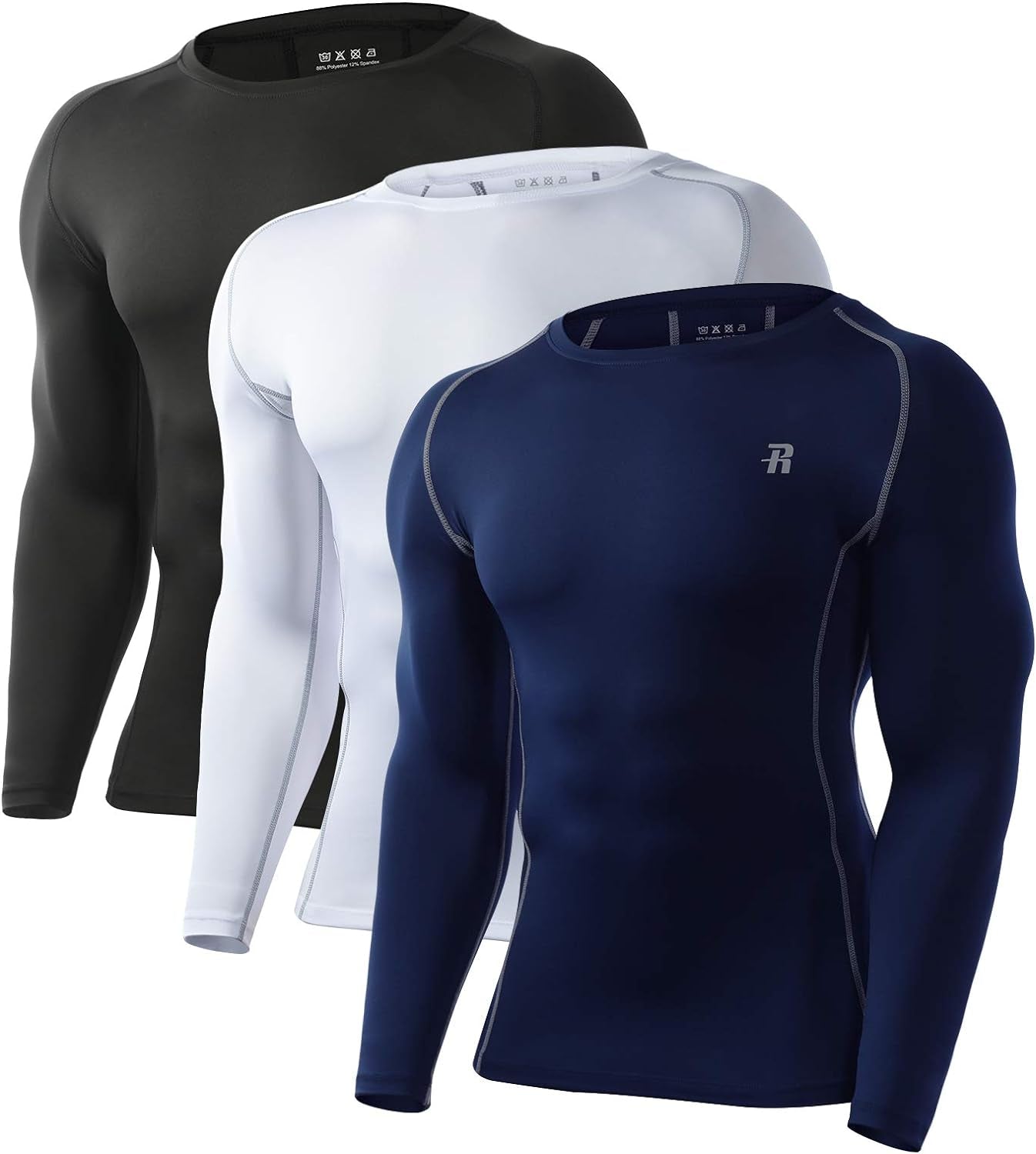 Runhit Compression Shirts for Men Long Sleeve Cool Dry Athletic Workout Tee Shirts Fishing Sun Shirts Sports Thermal Tights