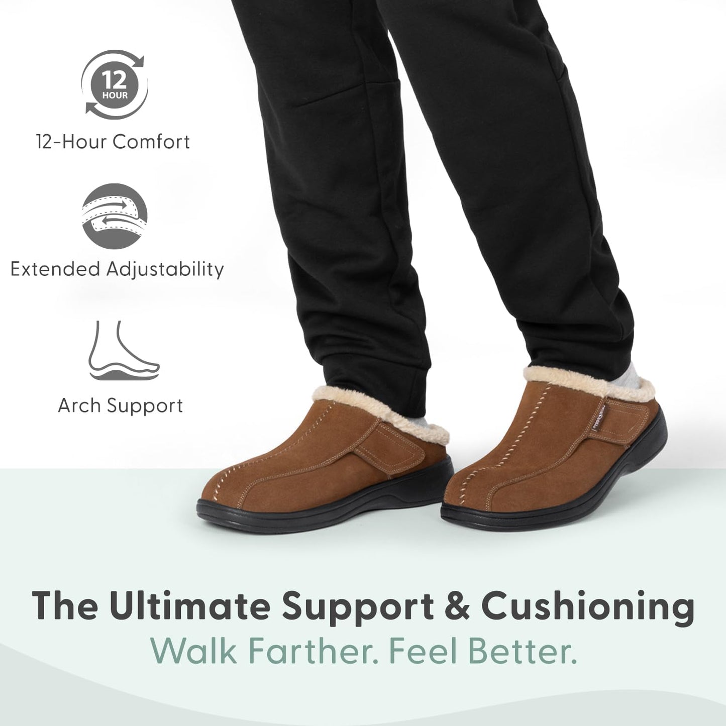 Orthofeet Men'S Orthopedic Clog Slipper with Arch Support Asheville