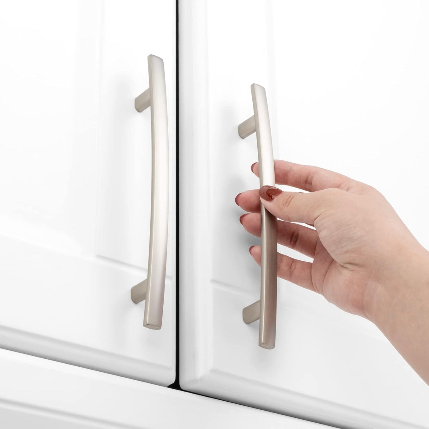 10 Pack 5 Inch Brushed Nickel Kitchen Cabinet Pulls Satin Silver Cabinet Handles Nickel Cabinet Hardware for Kitchen Cabinets 1961 Drawer Dresser Cupboard Bedroom
