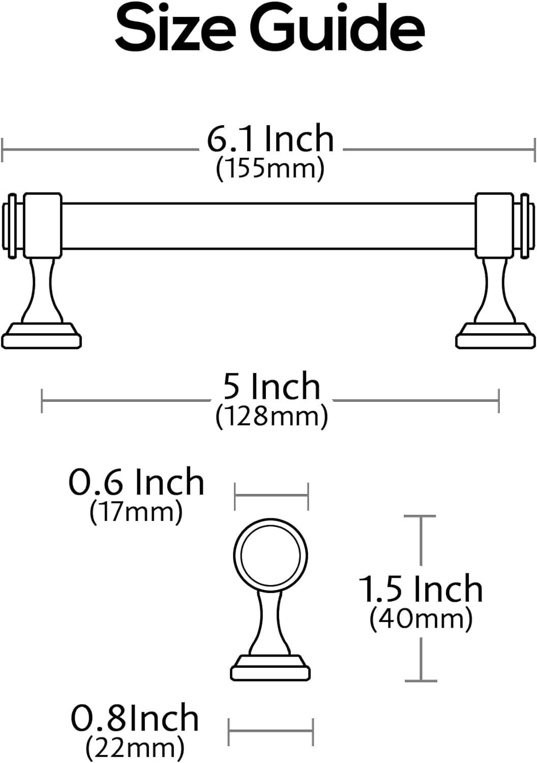 10 Pack Oil Rubbed Bronze Cabinet Pulls, 5 Inch(128Mm) Hole Centers Cabinet Handles Kitchen Hardware Straight Bar for Cabinets and Drawer AL3082ORB