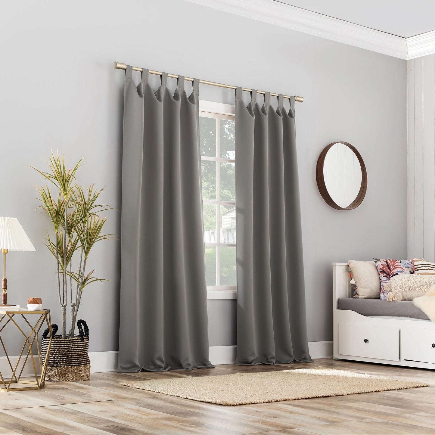 Brant Tab Top Energy Saving Blackout Window Curtain Panel, 40"X63", Gray