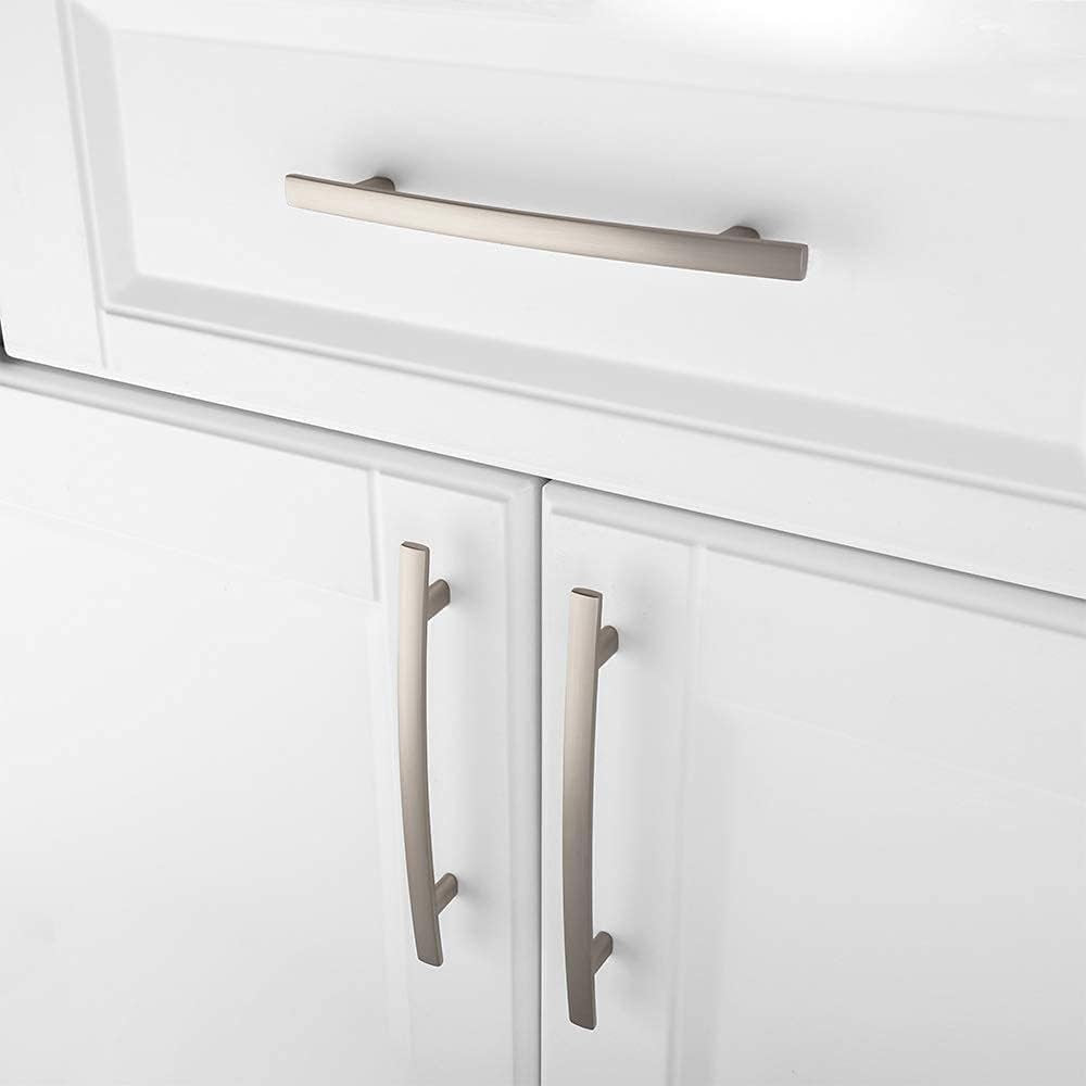 10 Pack 5 Inch Brushed Nickel Kitchen Cabinet Pulls Satin Silver Cabinet Handles Nickel Cabinet Hardware for Kitchen Cabinets 1961 Drawer Dresser Cupboard Bedroom
