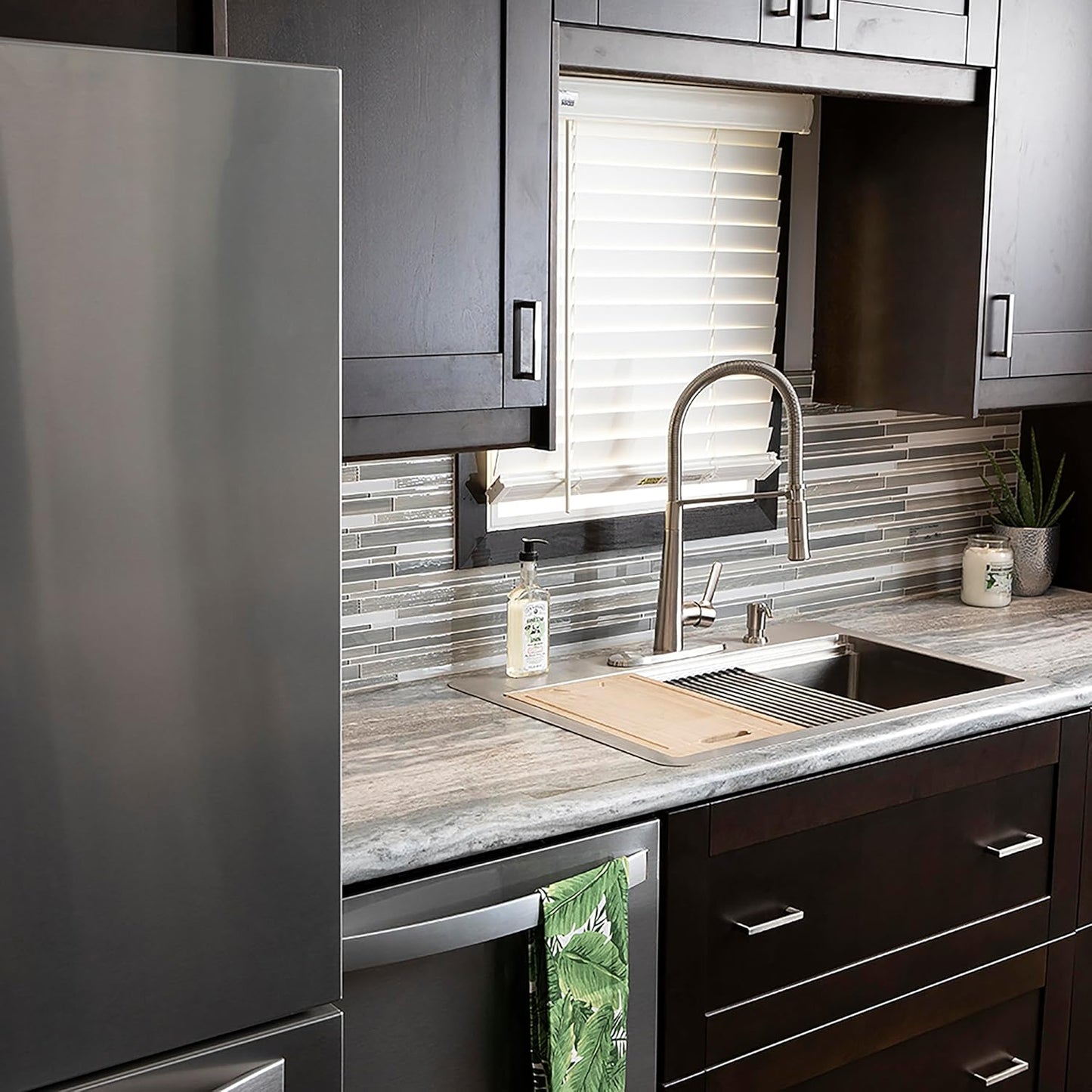 Solid Core Kitchen Cabinet Pulls, Luxury Cabinet Handles, Hardware for Doors & Dresser Drawers, 6-5/16 Inch (160Mm) Hole Center, Stainless Steel, Skylight Collection(Pack of 1)