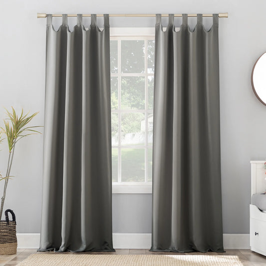 Brant Tab Top Energy Saving Blackout Window Curtain Panel, 40"X63", Gray