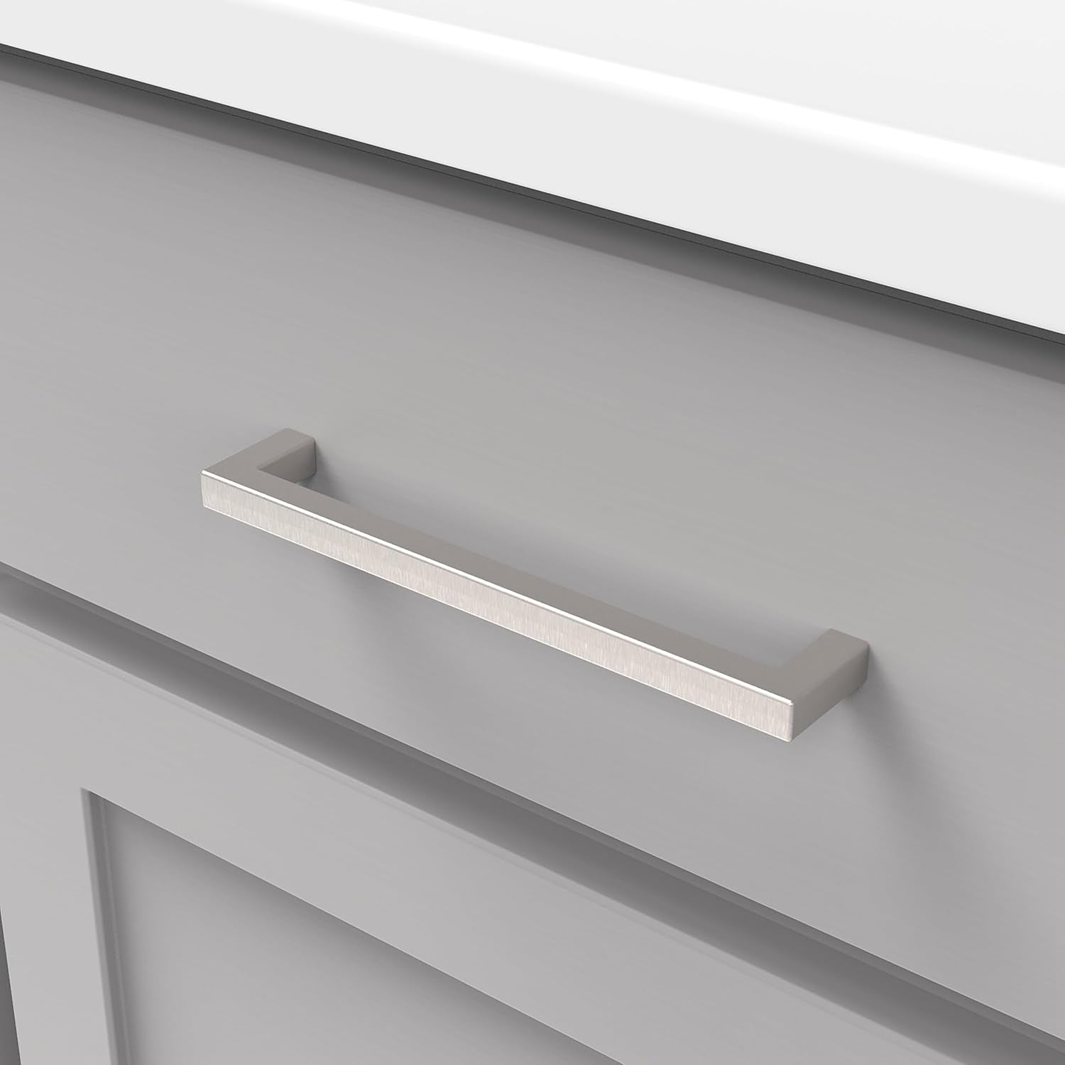 Solid Core Kitchen Cabinet Pulls, Luxury Cabinet Handles, Hardware for Doors & Dresser Drawers, 6-5/16 Inch (160Mm) Hole Center, Stainless Steel, Skylight Collection(Pack of 1)