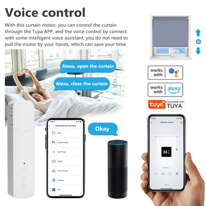 Tuya WIFI Smart Electric Curtain Motor Chain Roller Blinds Pull Bead Curtain Switch System for Alexa Google Home Voice Control