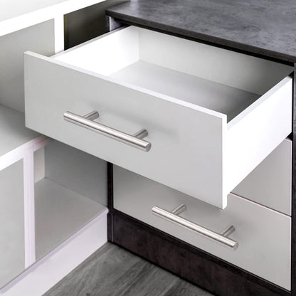 (30 Pack 3 Inch Hole Centers Kitchen Cabinet Handles Euro T Bar Cabinet Pulls Stainless Steel Kitchen Drawer Handles Brushed Nickel Furniture Dresser Cabinet Hardware, 5 Inch Total Length