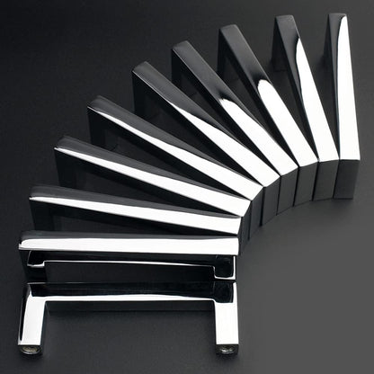 Solid Square Bar Cabinet Handle - Chrome Furniture Pull, 3 Inch/76Mm Screwhole Distance, 10-Pack for Kitchen Cupboard Door, Bedroom Dresser Drawer, Bathroom Wardrobe Hardware