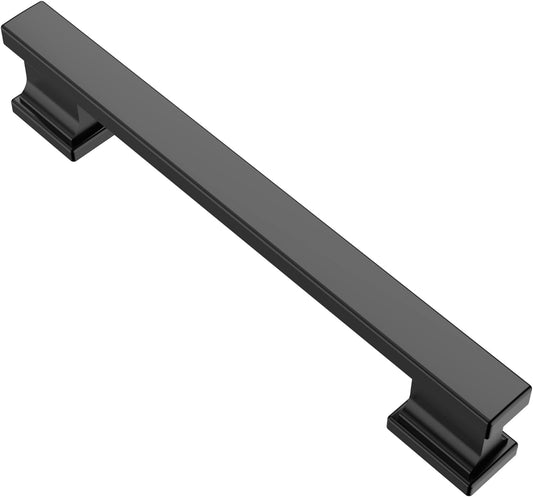 10 Pack Matt Black Cabinet Pulls, 5 Inch(128Mm) Hole Centers Kitchen Cabinet Handles for Cabinets and Drawers AL3061MB