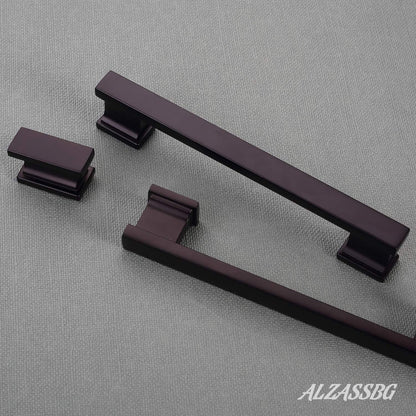 10 Pack Matt Black Cabinet Pulls, 5 Inch(128Mm) Hole Centers Kitchen Cabinet Handles for Cabinets and Drawers AL3061MB