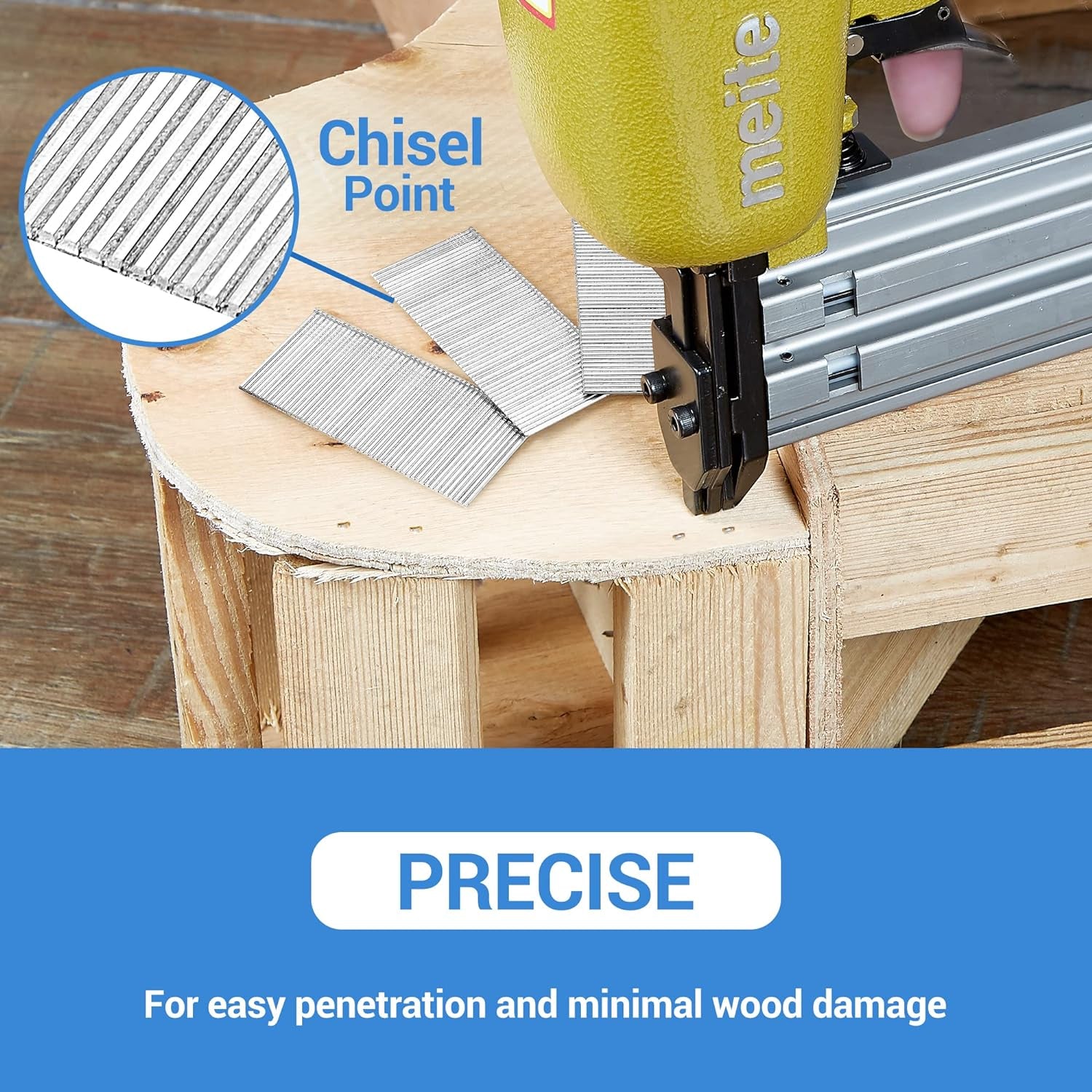 16 Gauge Finish Nails, 1-3/16-Inch Galvanized 16GA Finish Nails, Small Straight Finishing Nail for 16 Gauge Finish Nailer Guns (2,500 Counts)