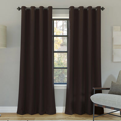 Oslo Extreme 100% Blackout Grommet Curtain Panel, 52"X95", Dark Chocolate, 1-Piece Single Panel