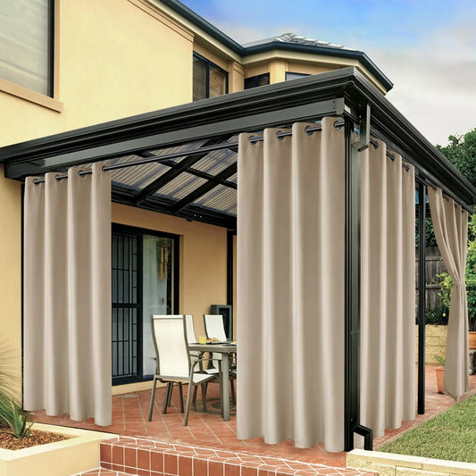 Waterproof Outdoor Curtains for Patio Grommet Privacy Curtains for Porch Gazebo Pergola, 1 Panel, 54 Inch Width X 84 Inch Length, Cream