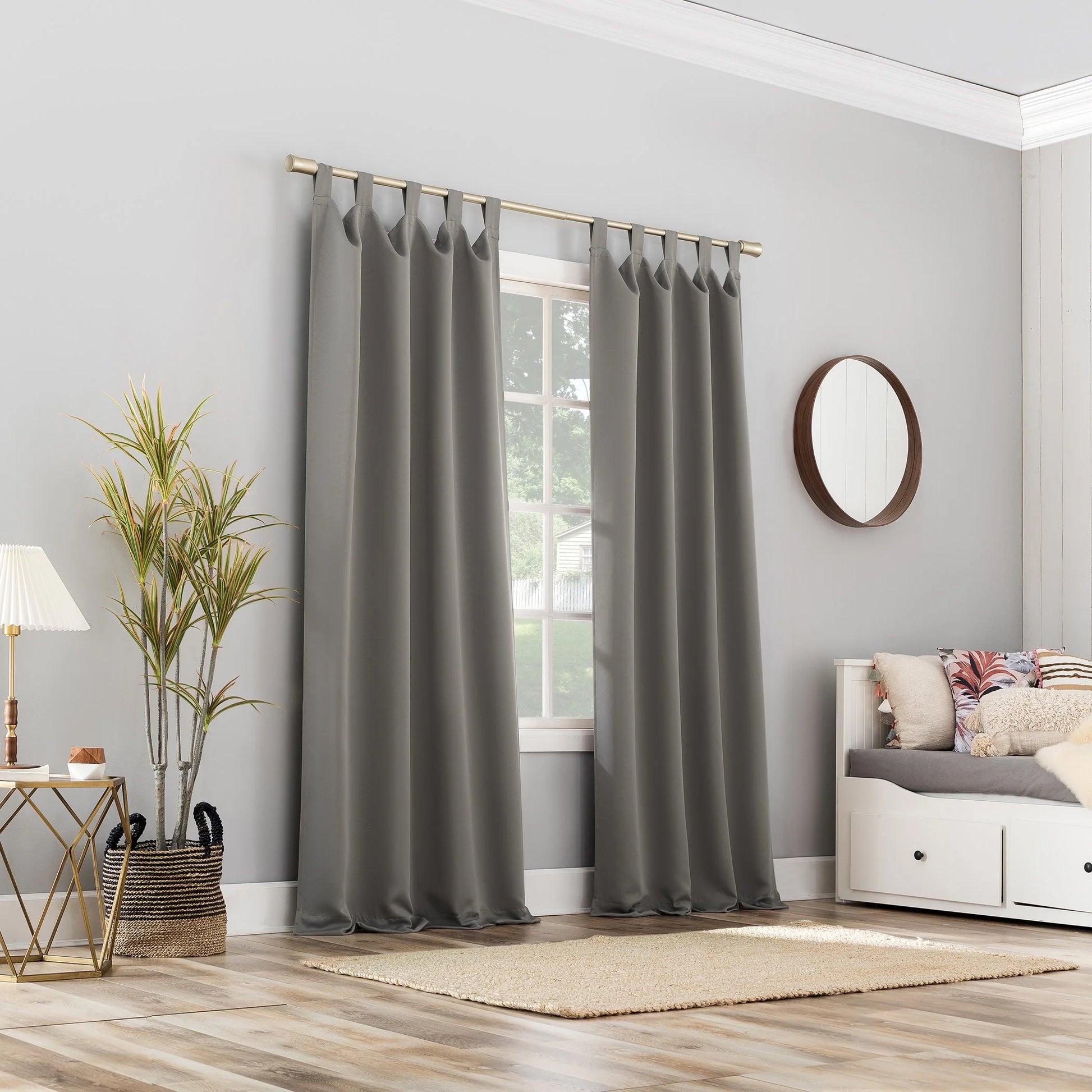 Brant Tab Top Energy Saving Blackout Window Curtain Panel, 40"X63", Gray