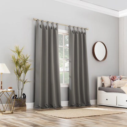 Brant Tab Top Energy Saving Blackout Window Curtain Panel, 40"X63", Gray