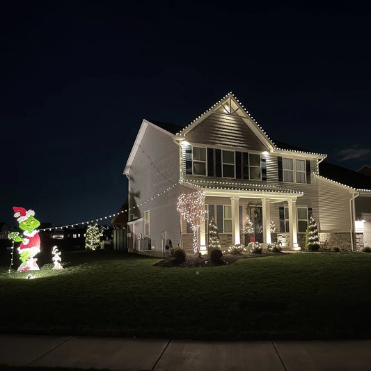 LED Faceted C9 Christmas Lights - Warm White - 66' Green Wire - 100Ct