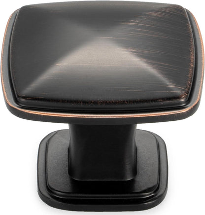 10 Pack Oil Rubbed Bronze Cabinet Knobs Bronze Drawer Knobs K02 Square Single Hole Cabinet Pulls for Cabinets Drawer Dresser Cupboard Bedroom Closet Bathroom Vanity